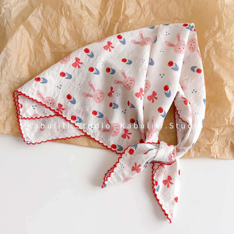 Face Scarf Mask - Écharpe carrée en coton et lin,