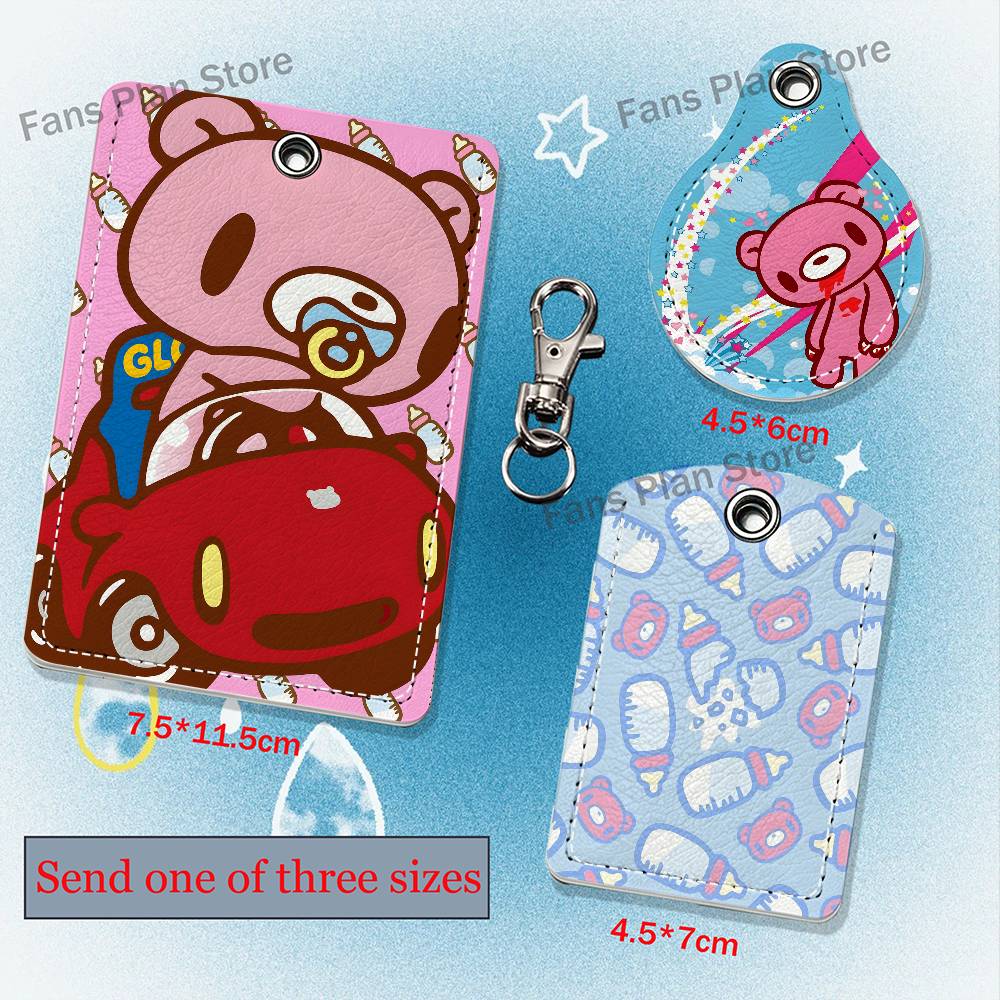 Lanyard Badge Holder - Porte-clés en cuir avec motif d’ours