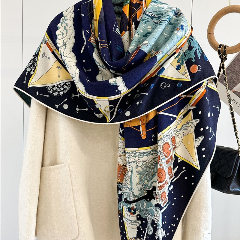 Woven Scarf Blanket - Écharpe en laine de luxe pour