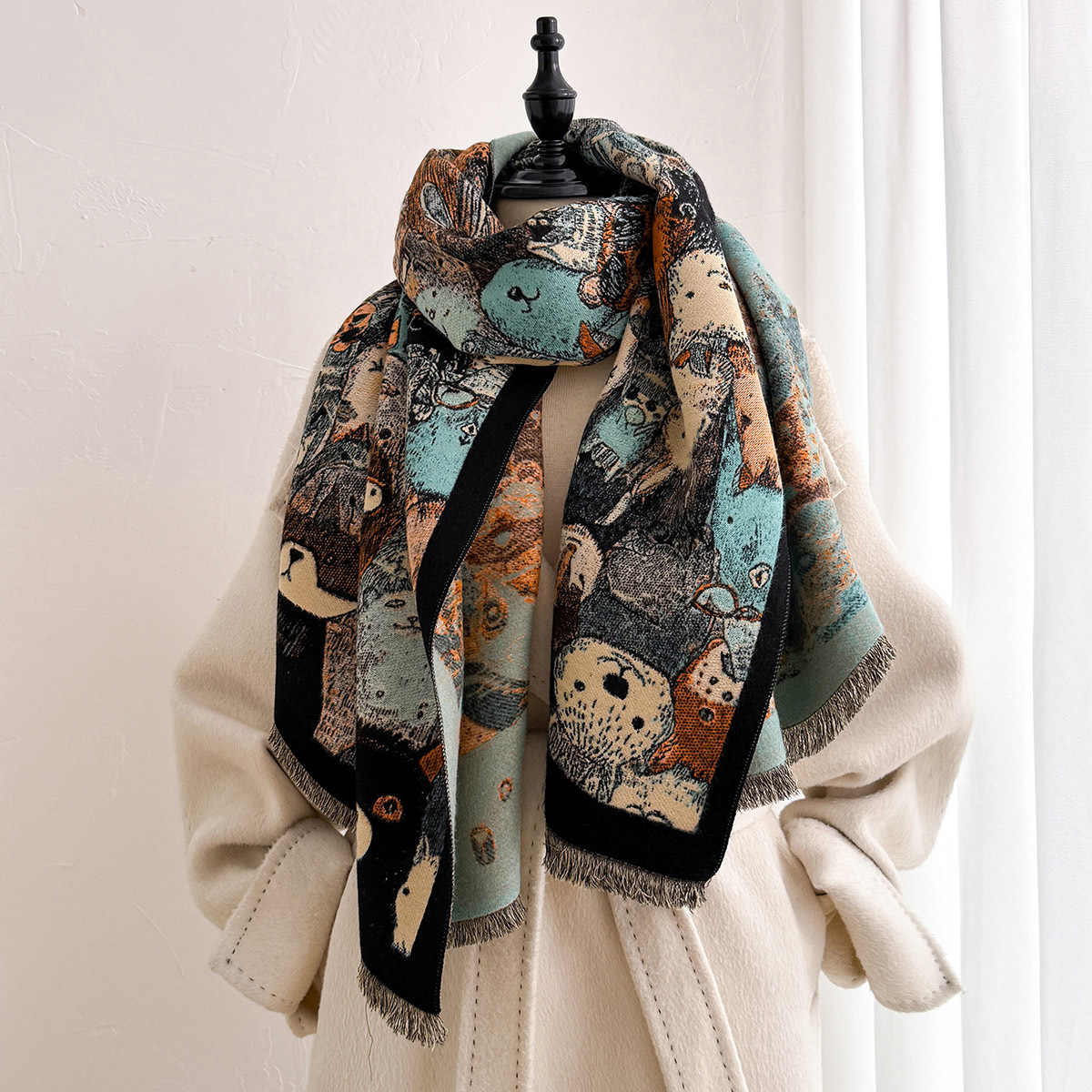 Écharpe à franges en imitation - Pashmina Wrap Large avis et prix
