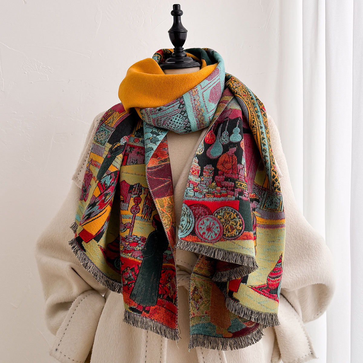 Écharpe en imitation cachemire - Woven Scarf Blanket avis et prix